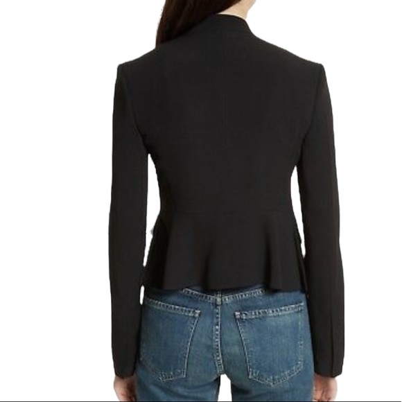 Theory $455 Kensington Blazer Black Peplum Open 2 Jacket - Picture 2 of 11